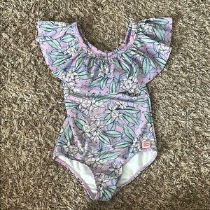 Ruffle Butts Girls Ruffle Sleeve Swimsuit